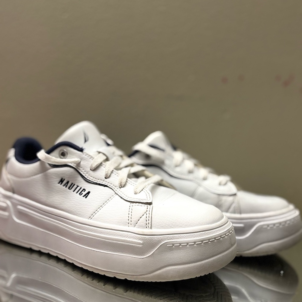 Nautica White and Navy Sneakers